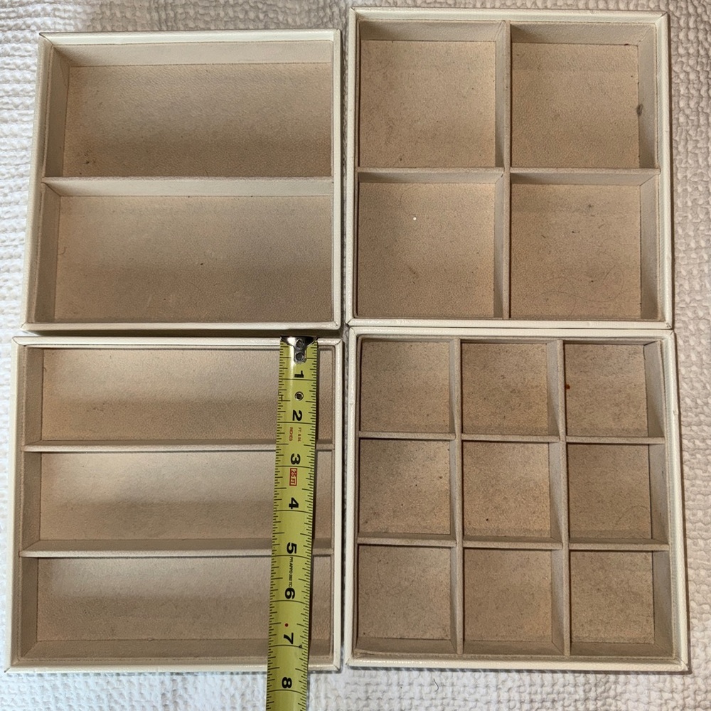 Jewelry Boxes Stackable Cream Storage Organizer Set